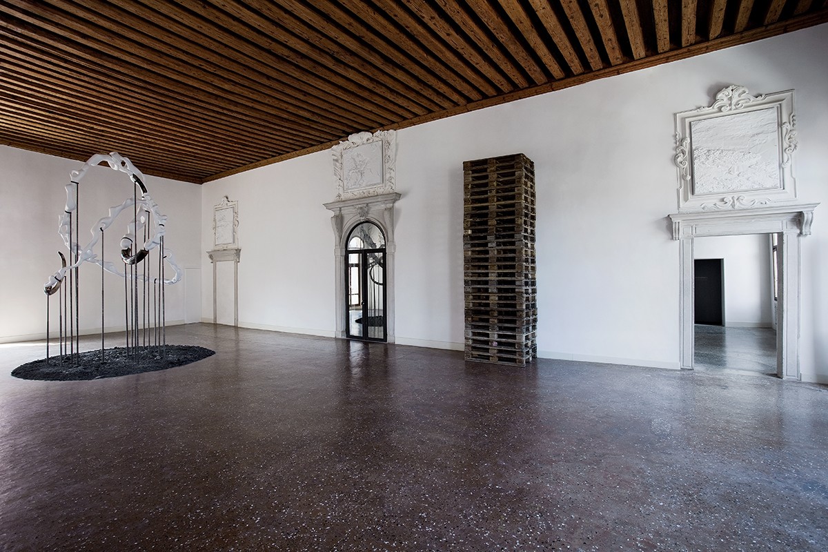 Installation view of the reliefs in Venice